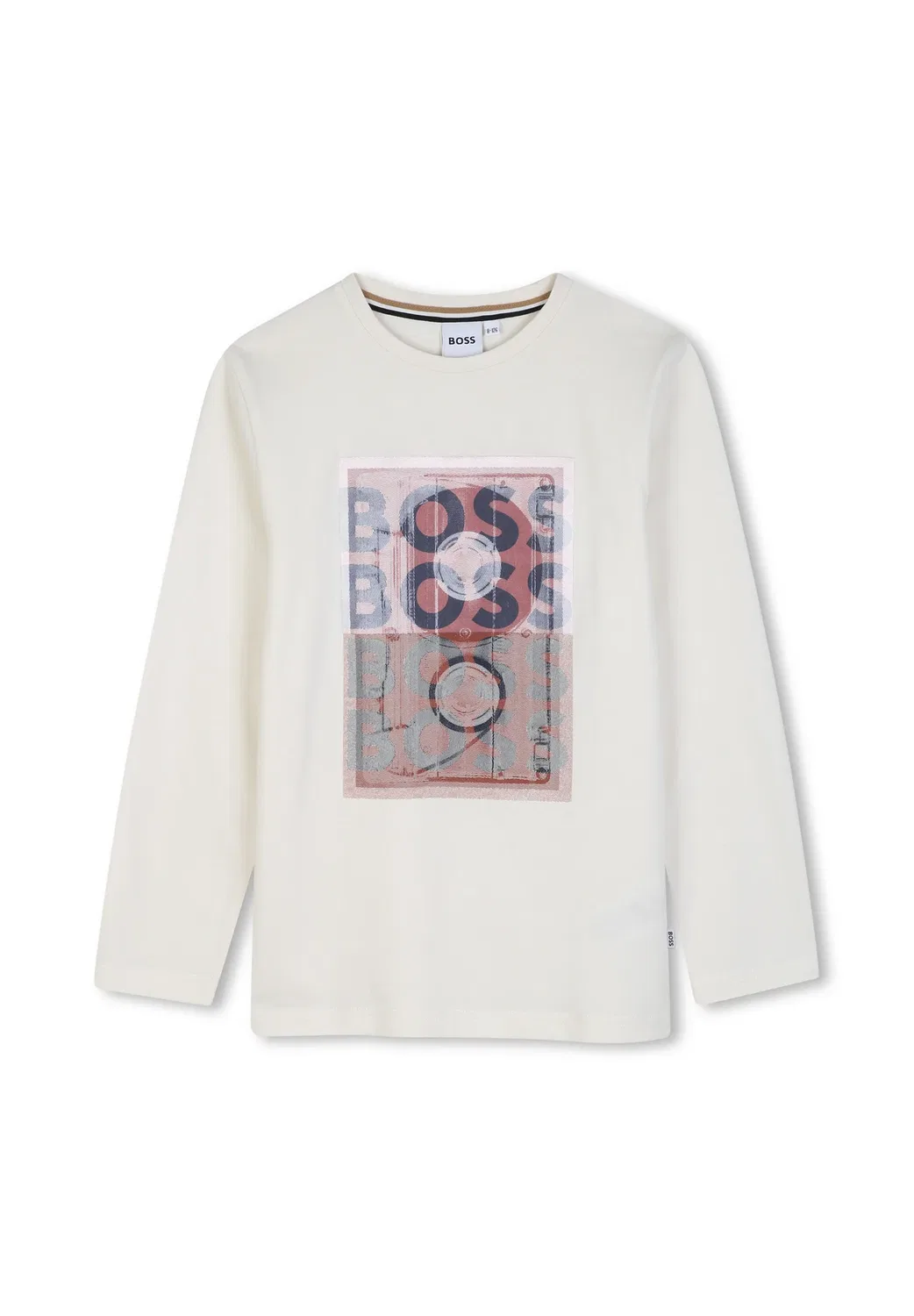 Футболка с длинным рукавом для детей и подростков - топ с длинным рукавом Boss Kidswear, Ivory — фото 2