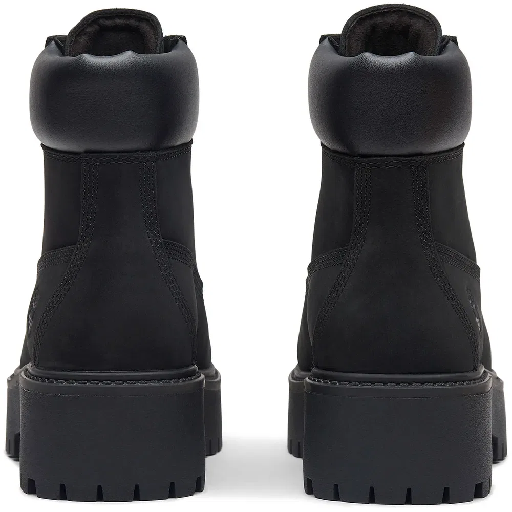Детские ботинки для девочек с платформой Timberland Stone Street 6 Inch Lace Up WP, Black — фото 4