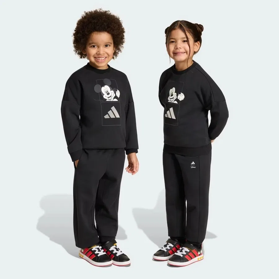 Детский спортивный костюм с принтом Mickey Mouse adidas, Черный