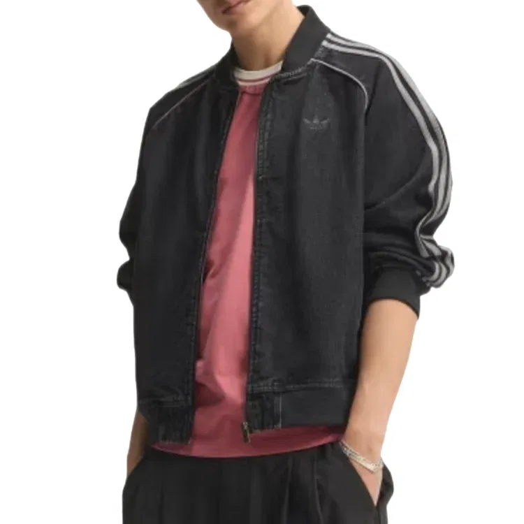 Мужская куртка SST Adicolor Denim Track Top Asia Sizing 'True Black' adidas, True Black — фото 2