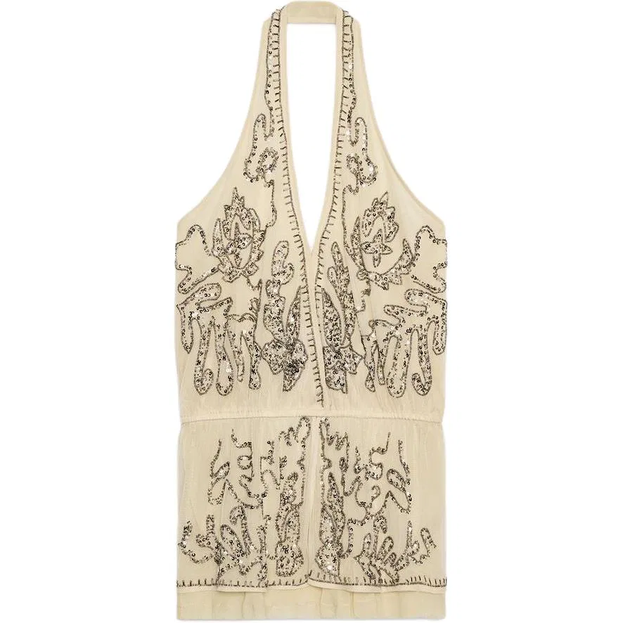 Женский топ без рукавов ZW LIMITED EDITION ZARA, Beige