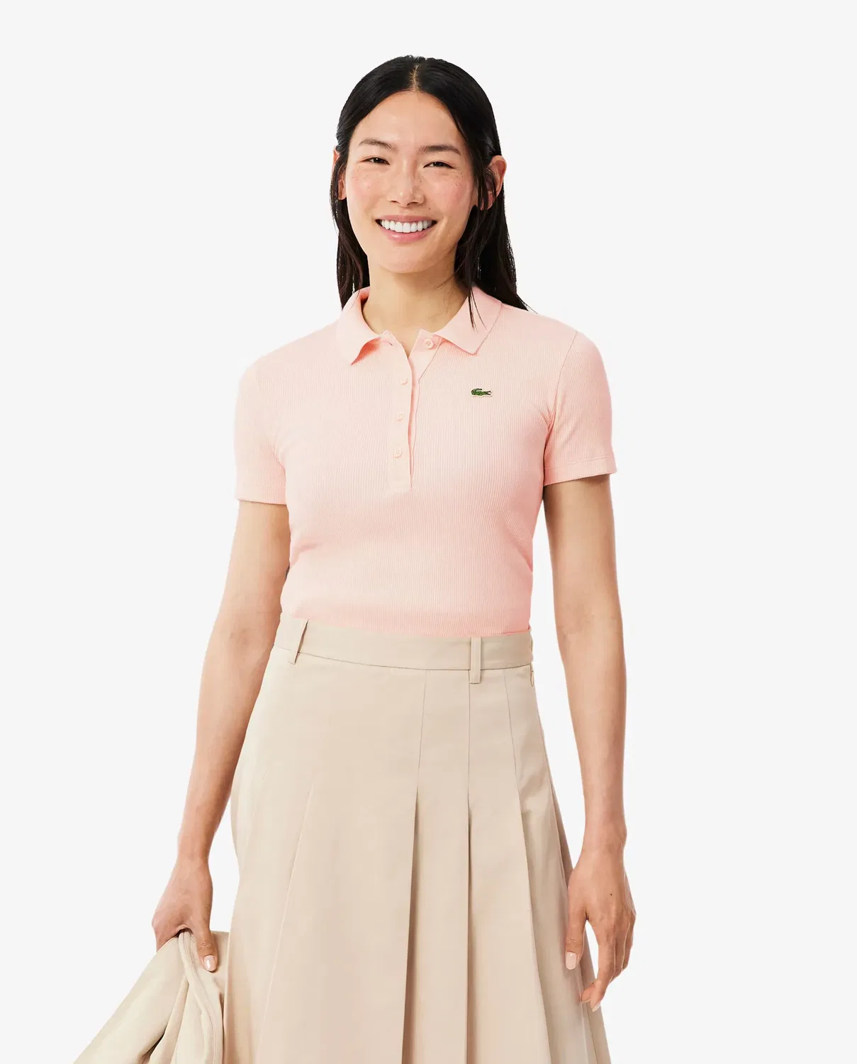 Поло Lacoste Rosa, приталенный крой, розовый