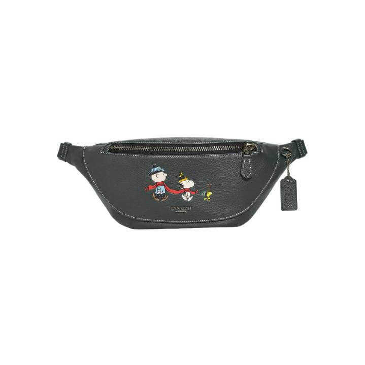 

Сумка Coach Outlet X Peanuts Warren Belt With Snoopy Motif, черный/зеленый