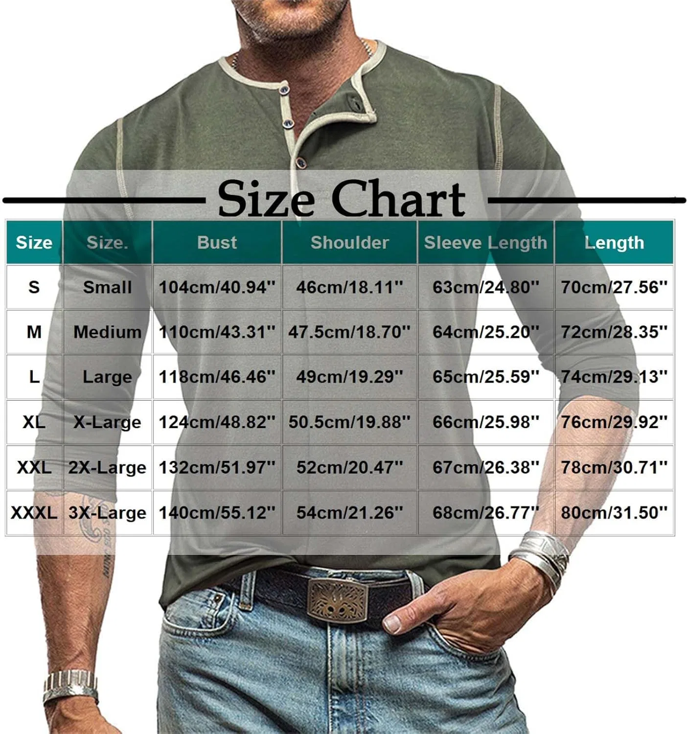 Мужская свободная рубашка-поло с длинным рукавом Long Sleeve Shirts for Men, Light Blue — фото 3
