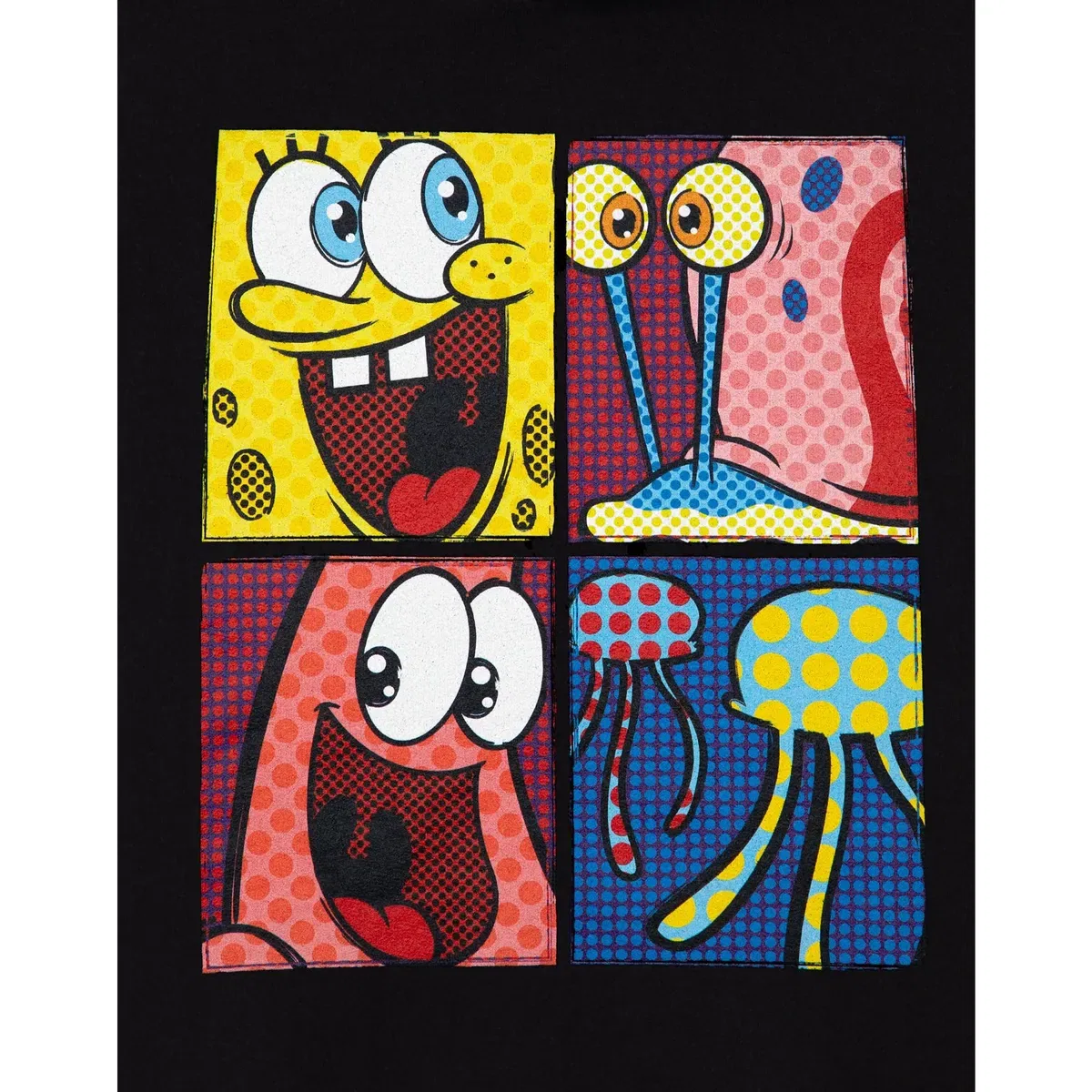 Детское худи с принтом Pop Art Spongebob Squarepants, Black — фото 2