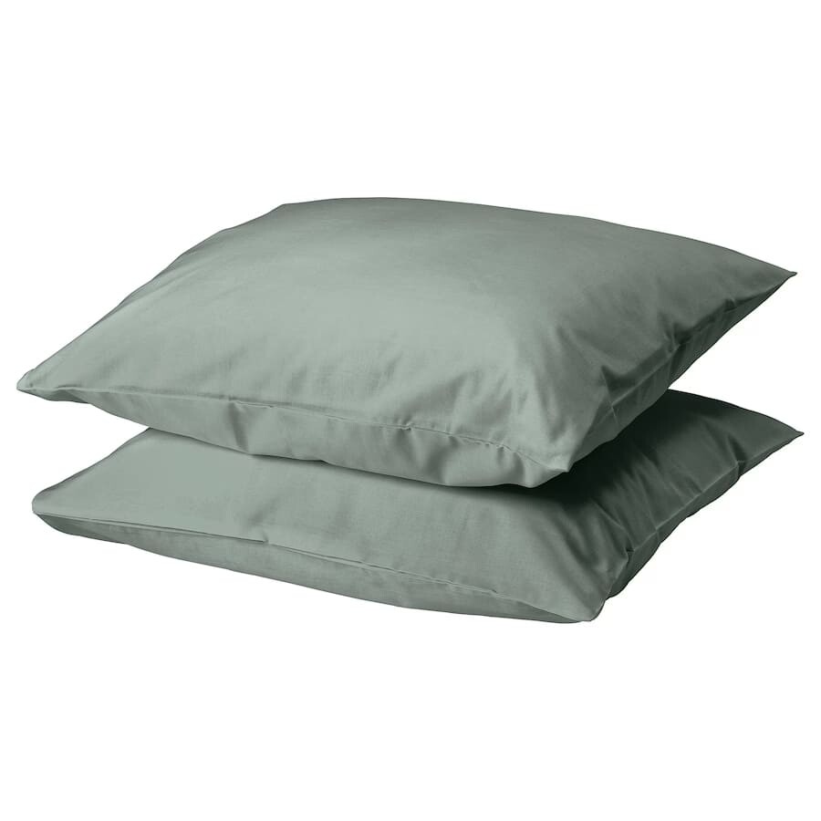 

Комплект наволочек Ikea Dvala, 2 предмета, 50x60 см, серо-зеленый