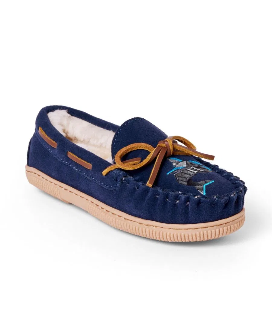 Детские тапочки Suede Shark Slippers Minnetonka, Navy Shark
