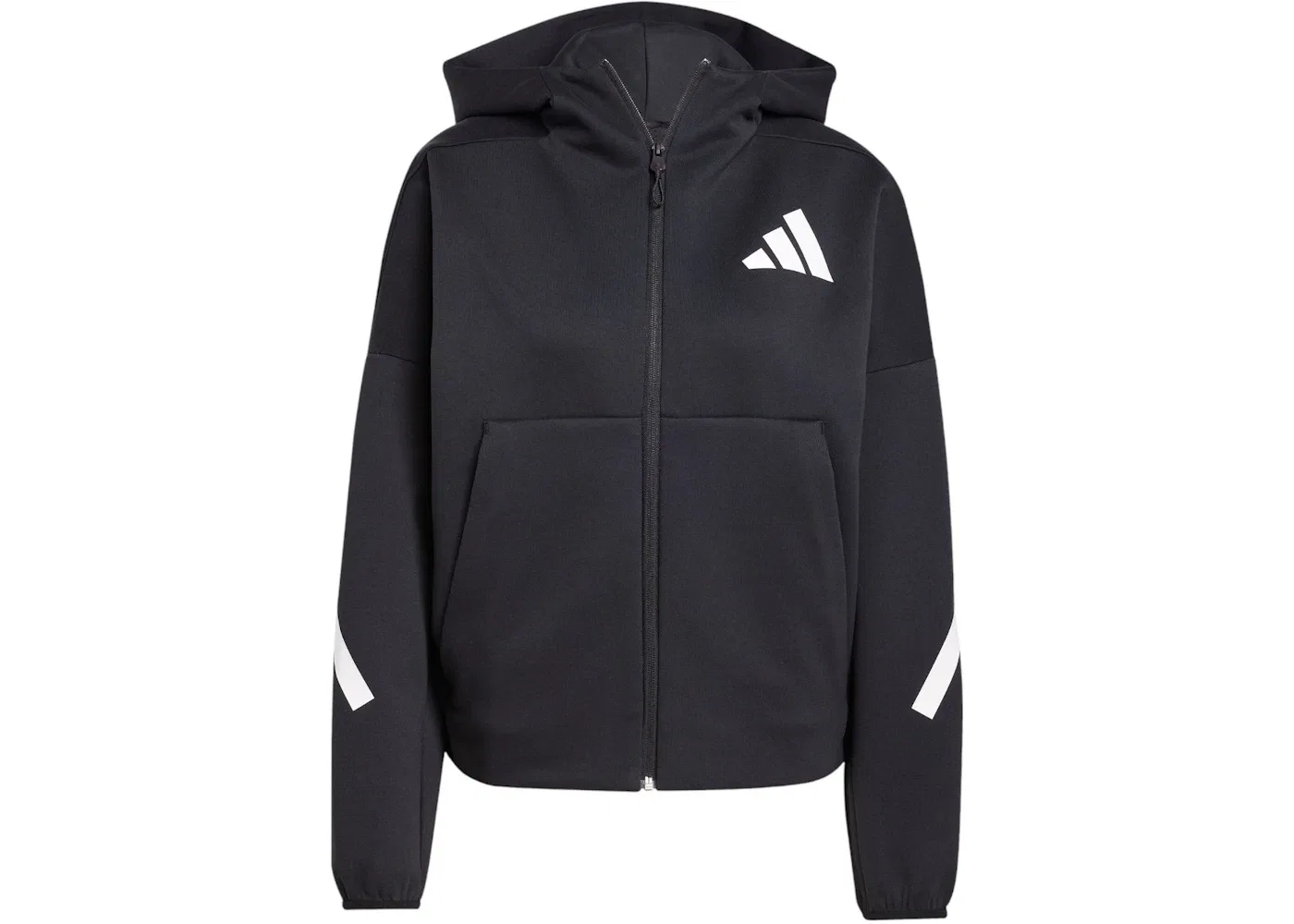 Женская худи с полной застежкой-молнией Adidas Hoodie, Black/White