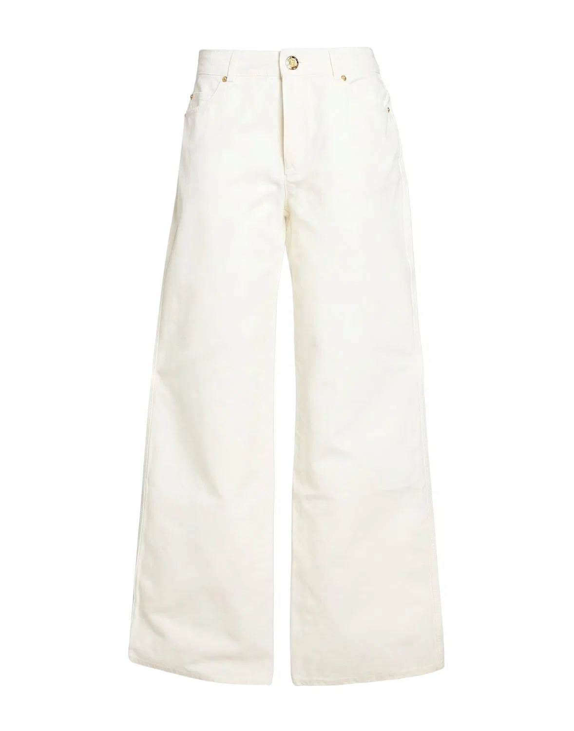 Женские широкие брюки хлопковые Balmain, белый