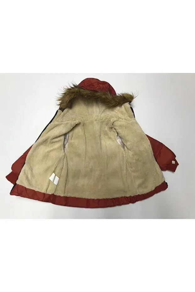 Детское пальто для девочек зимнее с капюшоном Baby Slon Kids Clup, Tile — фото 3