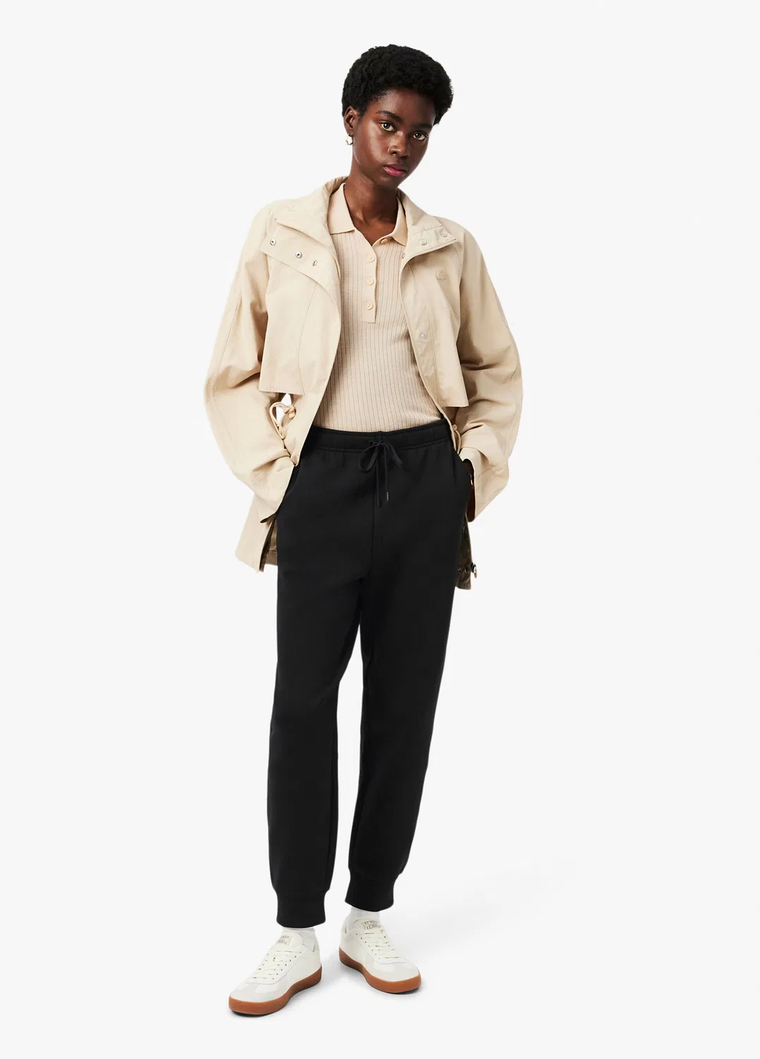 Спортивные брюки Lacoste, эластичная талия с шнуровкой, черный — фото 3