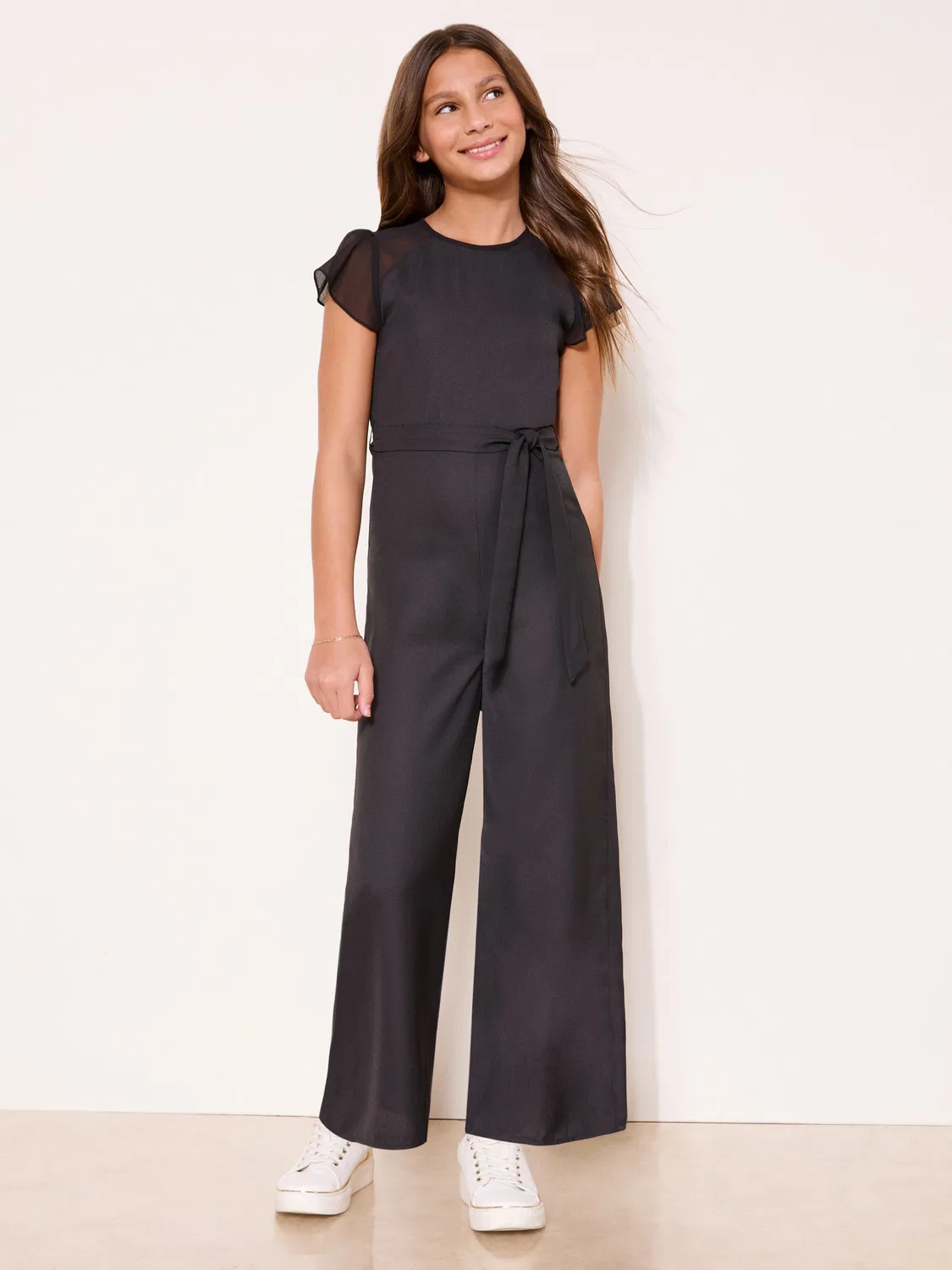 Комбинезон с сетчатой вставкой Lipsy Black, 6-16 лет