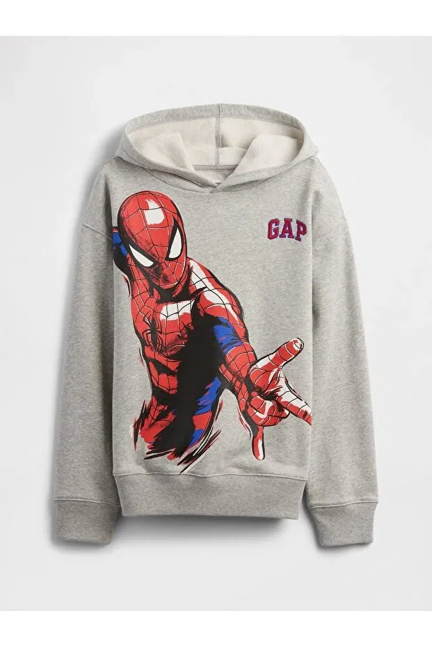 Детское худи для мальчиков с принтом Marvel Spider-Man Gap, Gray-000