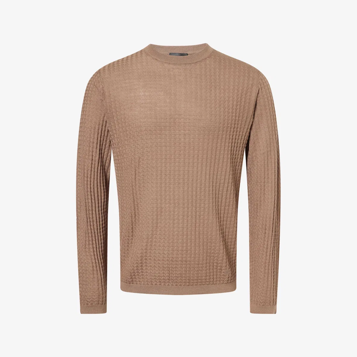 Джемпер из шерстяной смеси с геометрическим узором Emporio Armani, коричневый