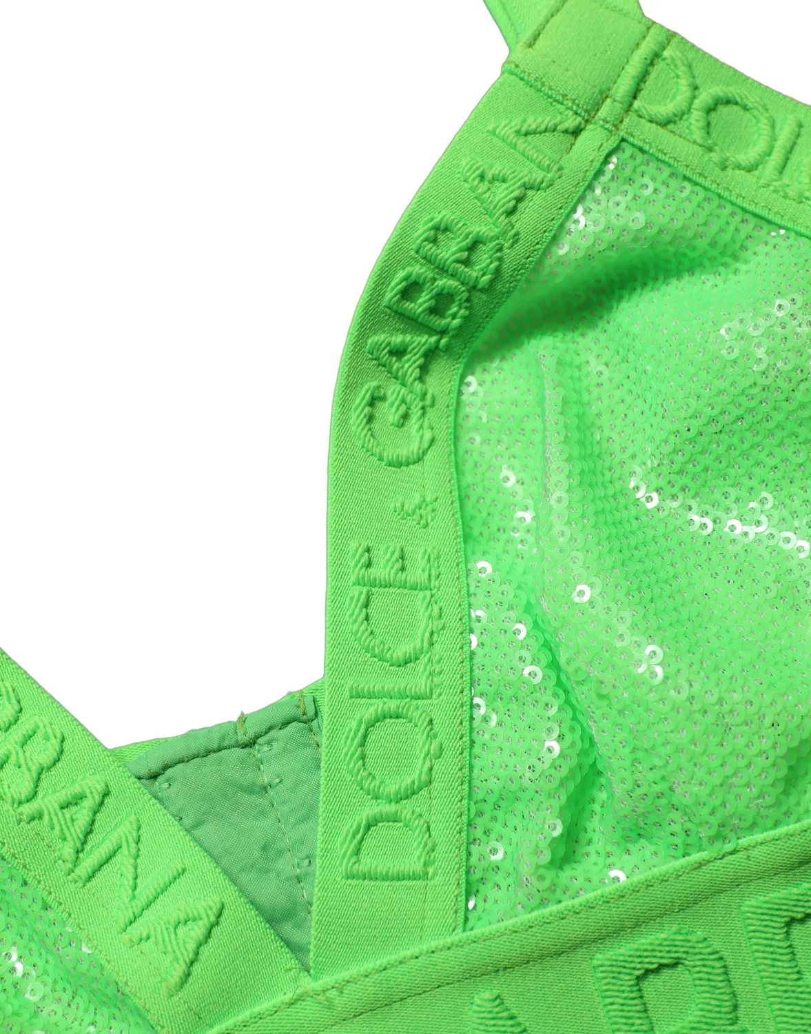 Женский укороченный топ-бра с логотипом Cropped Soft Cup Dolce & Gabbana, Green — фото 4