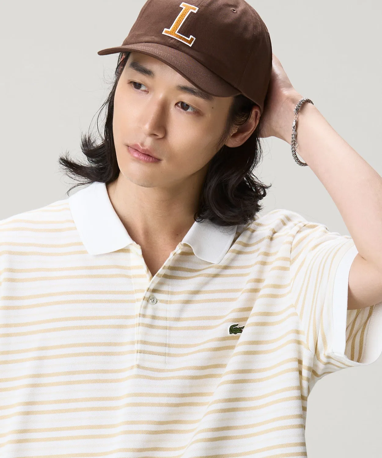 Мужская футболка-поло с многоцветным принтом LACOSTE, Light Blue — фото 2