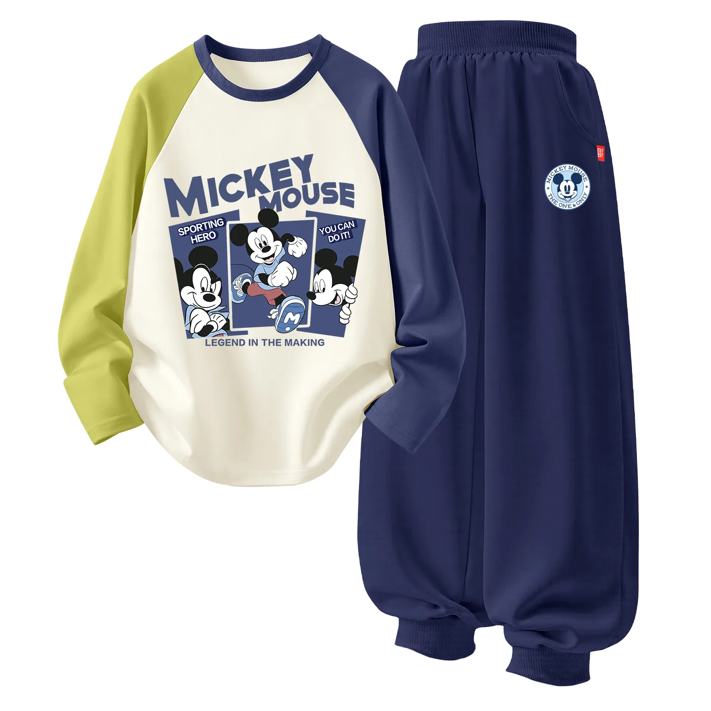 Детский спортивный комплект с круглым логотипом Mickey Mouse Disney, Happy Green Blue+Round Logo Mickey Mouse K Navy Blue
