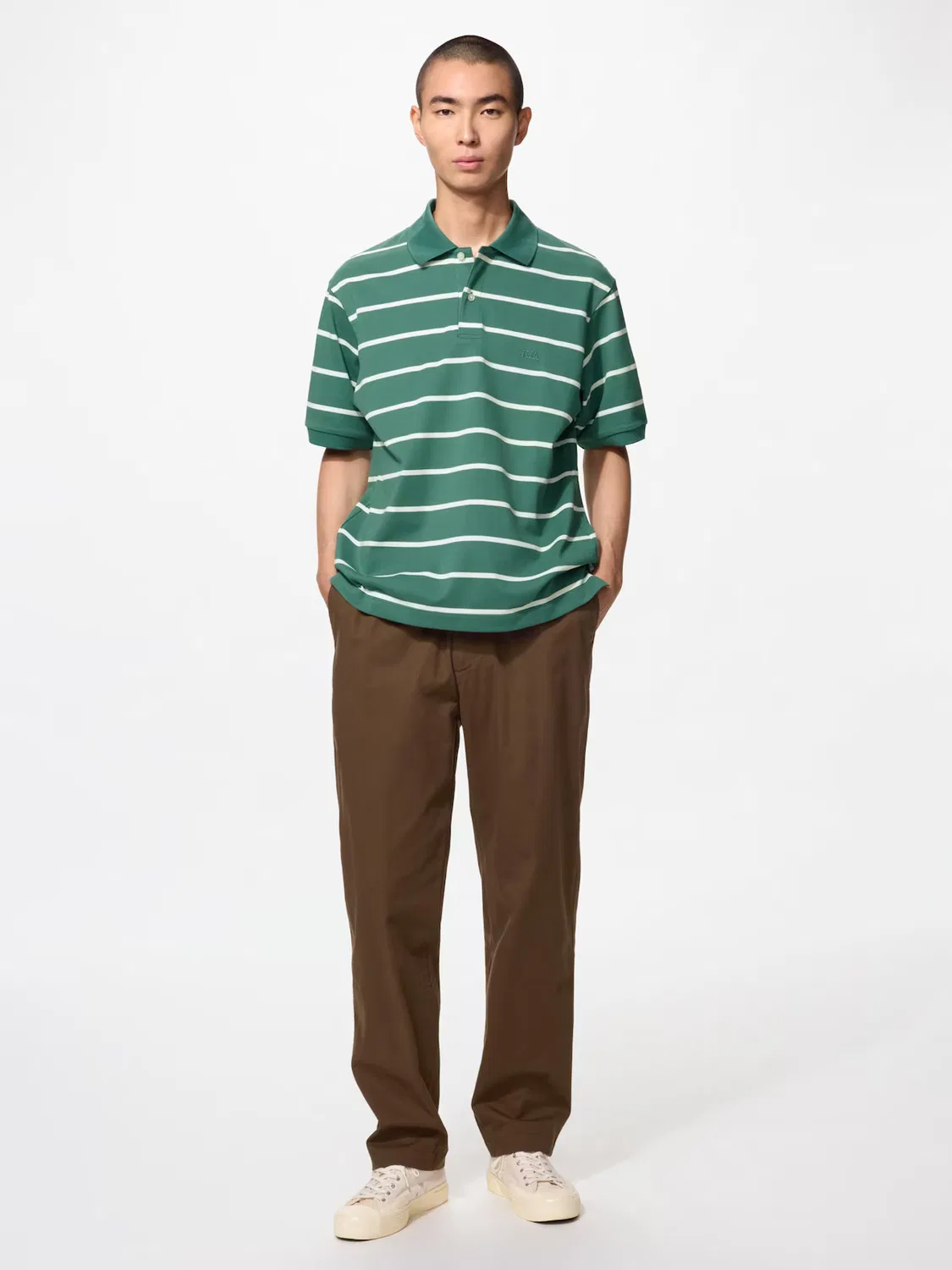Брюки Uniqlo, эластичные до щиколотки, коричневый