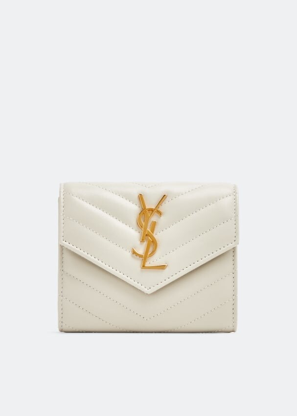 

Кошелек SAINT LAURENT Monogram tri-fold wallet, белый
