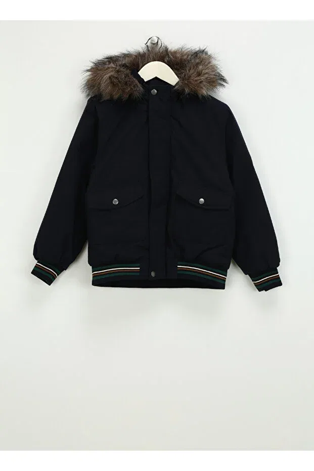 Детское пальто для девочек с капюшоном nkmmiller bomber jacket Name It, Navy Blue
