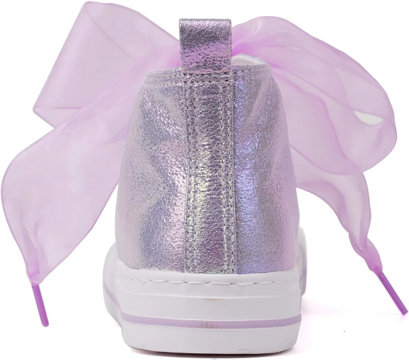 Детские кроссовки для девочек с блестками HugRain, High Top Purple — фото 4