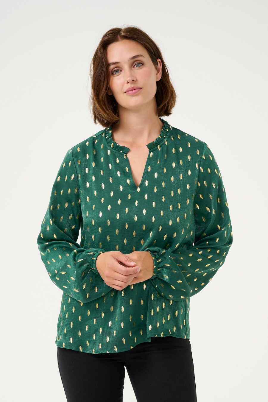 

Блузка Kaffe Blouse Sofie, темно-зеленый