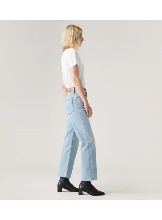 Джинсы с высокой посадкой прямые укороченные Ribcage Levi'S, индиго — фото 3