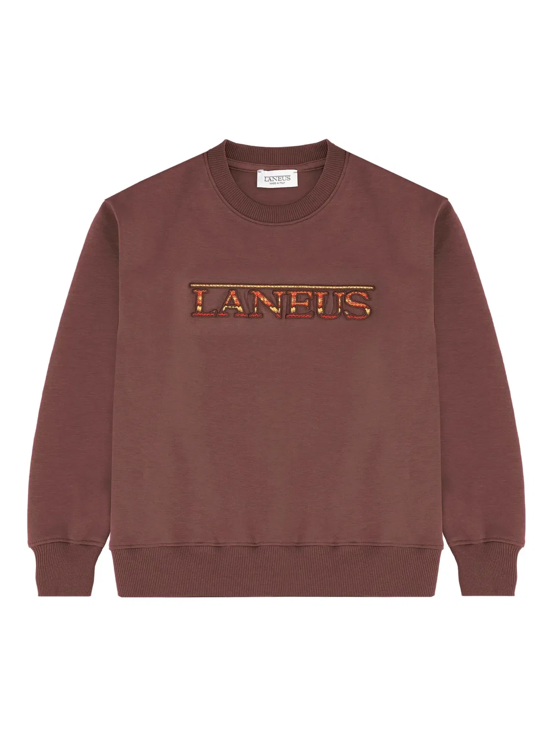 Свитшот с логотипом Laneus, коричневый