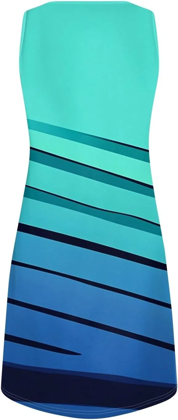 Женское летнее платье с V-образным вырезом Sundress, Cyan — фото 4
