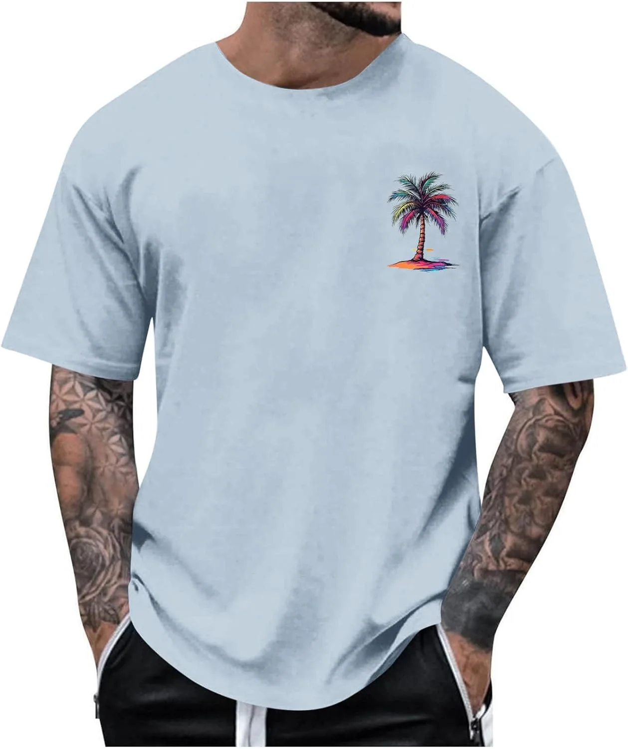 

Футболка для мужчин с принтом кокосовой пальмы Xiaojmake