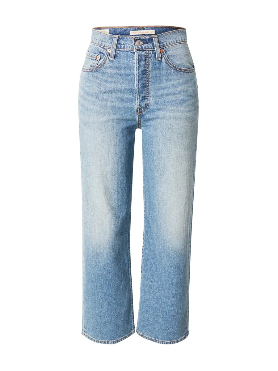 Джинсы LEVI'S свободного кроя «Ribcage Straight Ankle» цвета индиго