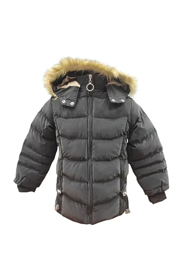 Детское зимнее пальто для девочек с капюшоном Lifeformoda, Black