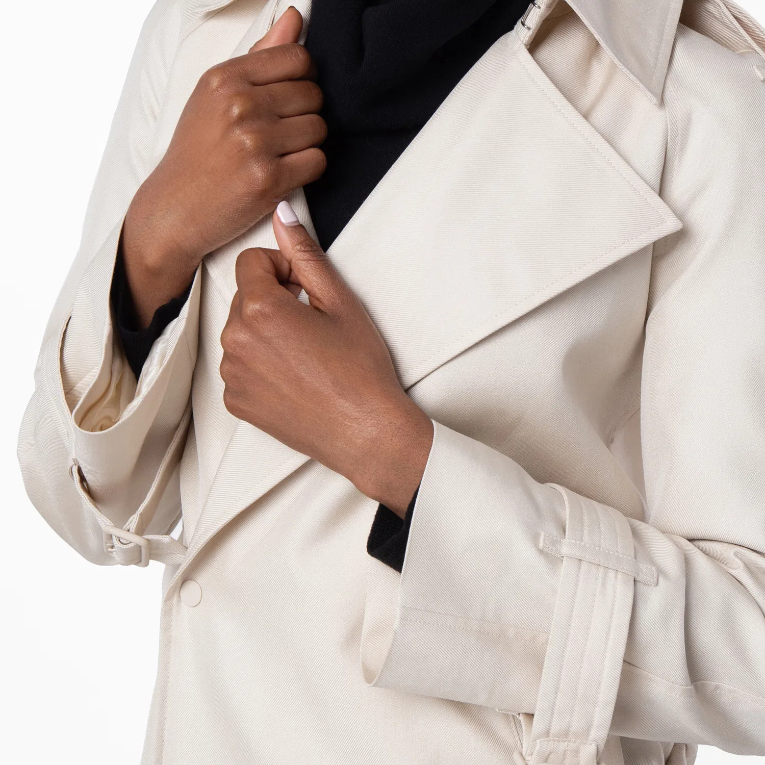 Плащ-тренч миди-длины из шелка Lightweight Mid-Length Trench Coat Burberry, Grain — фото 2