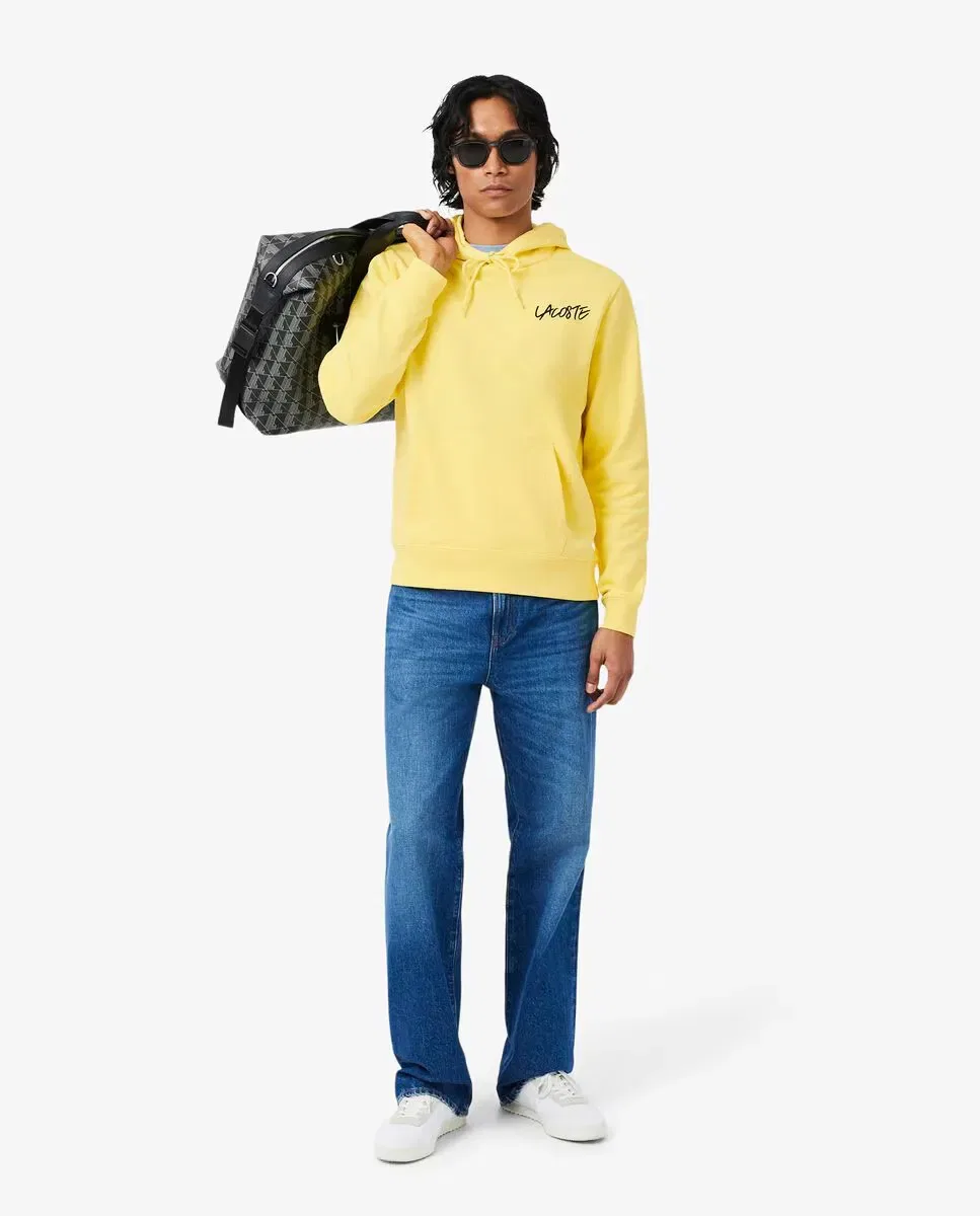 Мужская худи с капюшоном из 100% хлопка Lacoste, Amarillo — фото 4