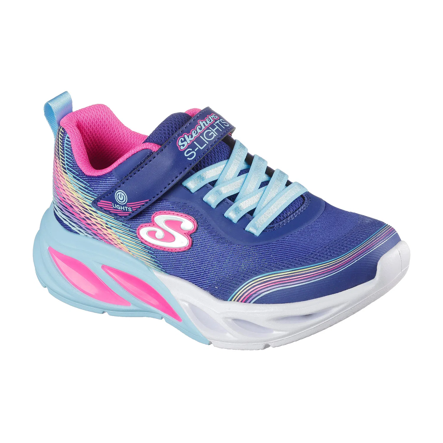 Детские кроссовки с липучками Cosmic Glow Rainbow Beam Skechers, Blue — фото 2