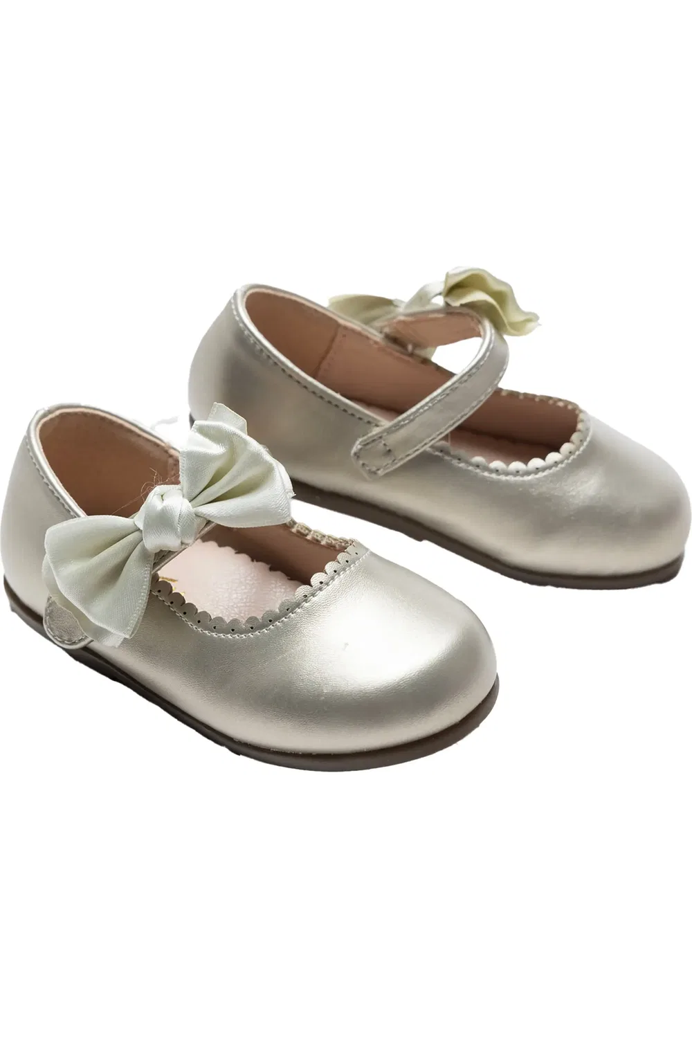 Туфли детские балетки с бантом Satin Elodie Tulleen, Ivory