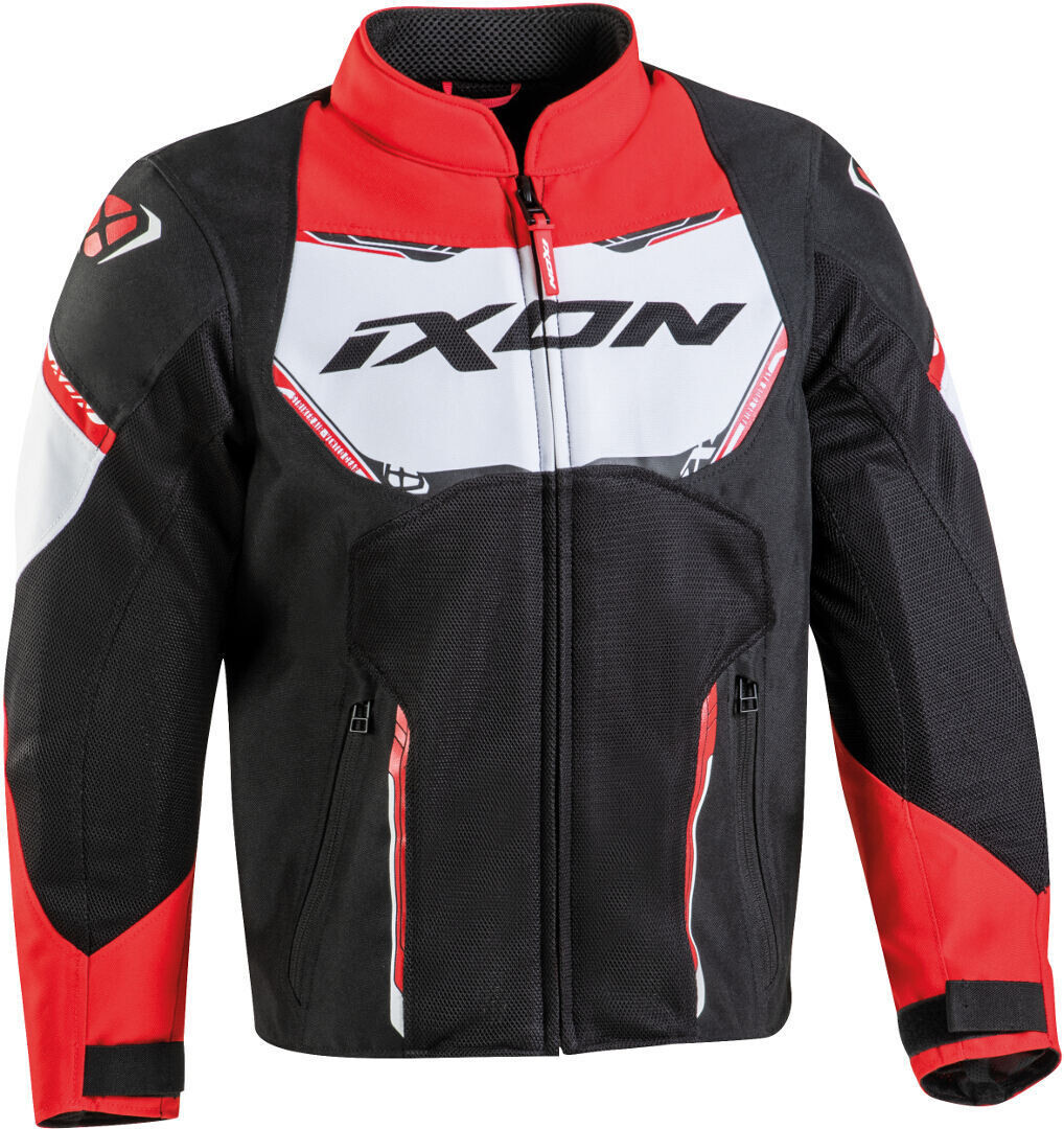 

Куртка Ixon Striker Air Детская мотоциклетная текстильная, черно-красно-белая