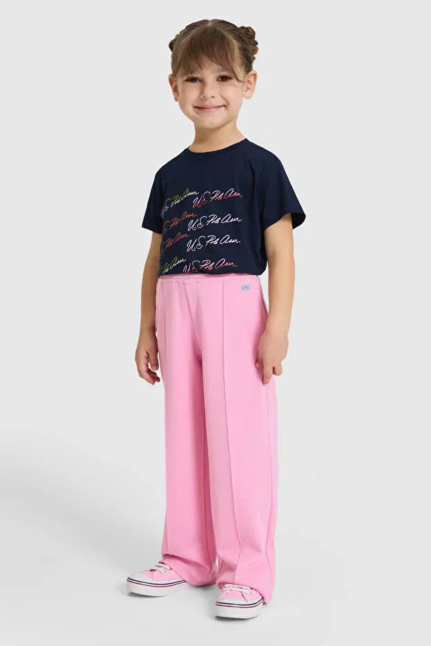Детская футболка для девочек с коротким рукавом U.S. Polo Assn., Navy Blue — фото 4