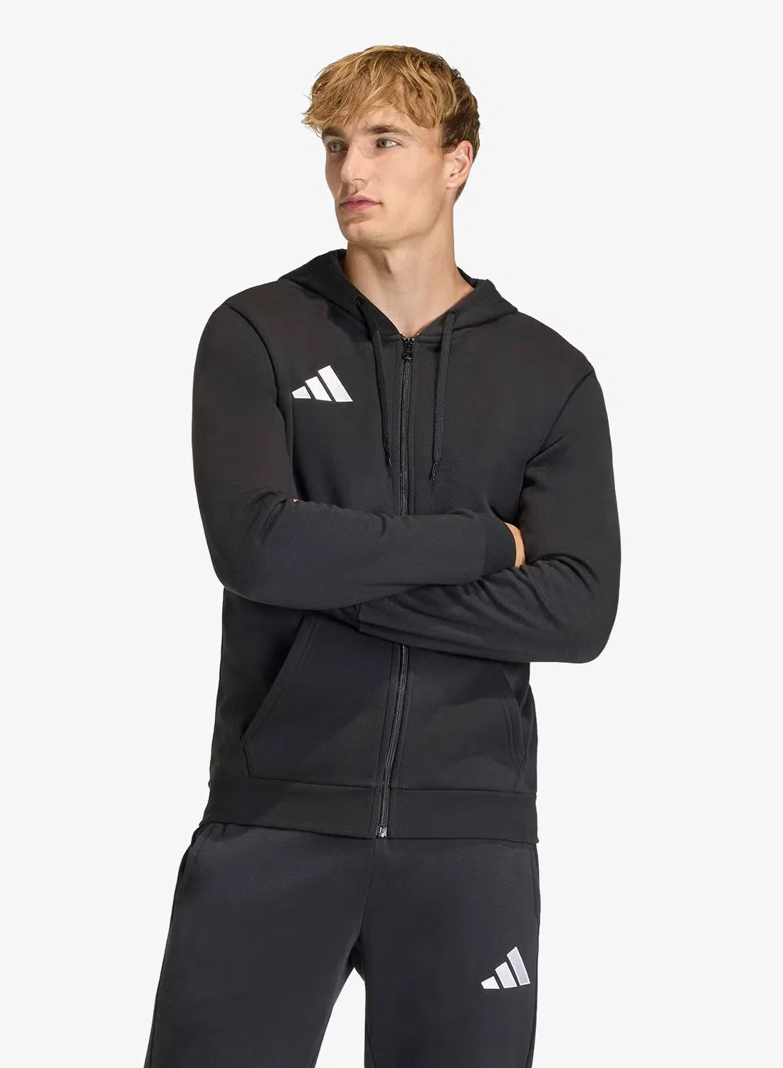 Худи на молнии с флисом Entrada26 Adidas, черный