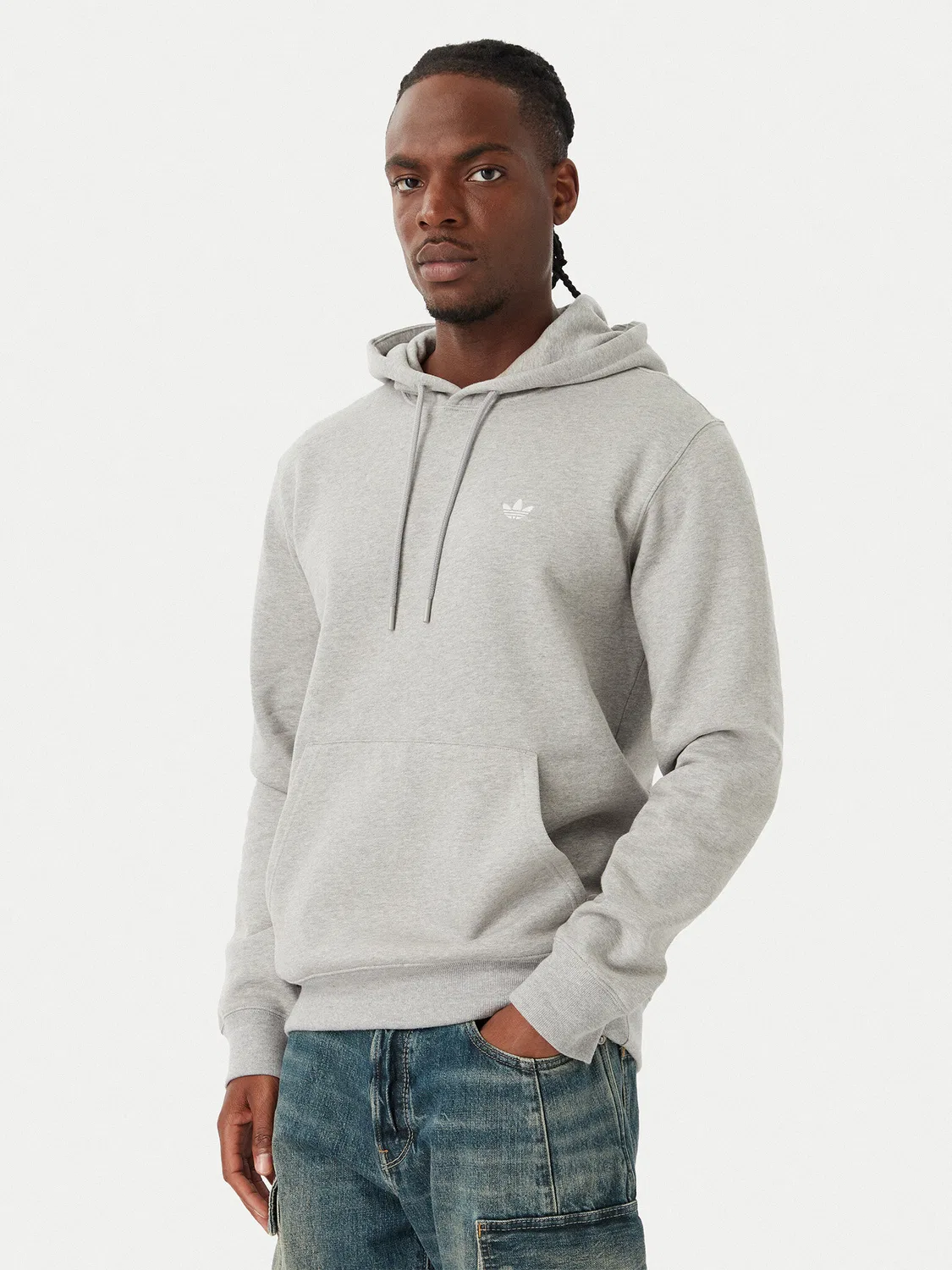 Мужская толстовка стандартного кроя Trefoil Essentials Adidas, серый