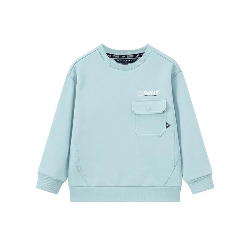 Детский свитшот с флисовой подкладкой с круглым вырезом FW25 Crew Neck Pullover, Teenie Weenie Men, Heather Gray — фото 3