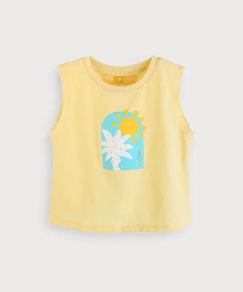 Детский комплект из топа без рукавов и брюк Summer Palm moimoln, Желтый — фото 2
