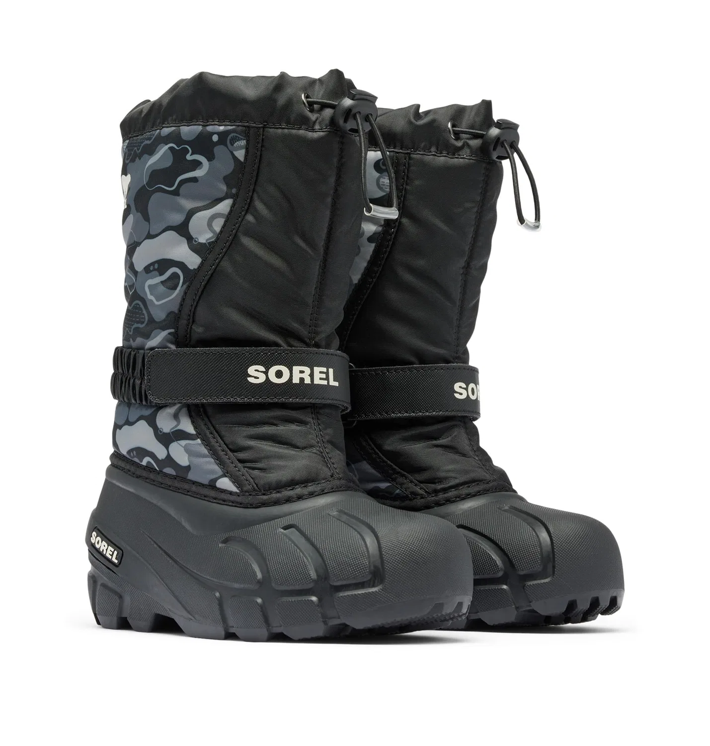Детские ботинки для мальчиков зимние Flurry Boot Print Sorel, Hollow Black — фото 2