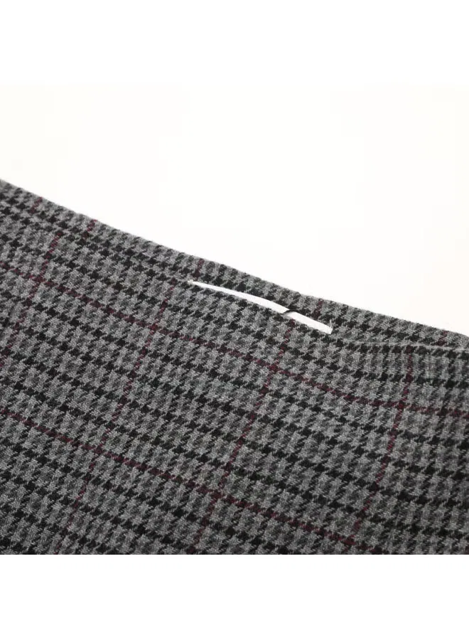 Юбка-миди с принтом в клетку, модель Plaid, Zara, серый — фото 4