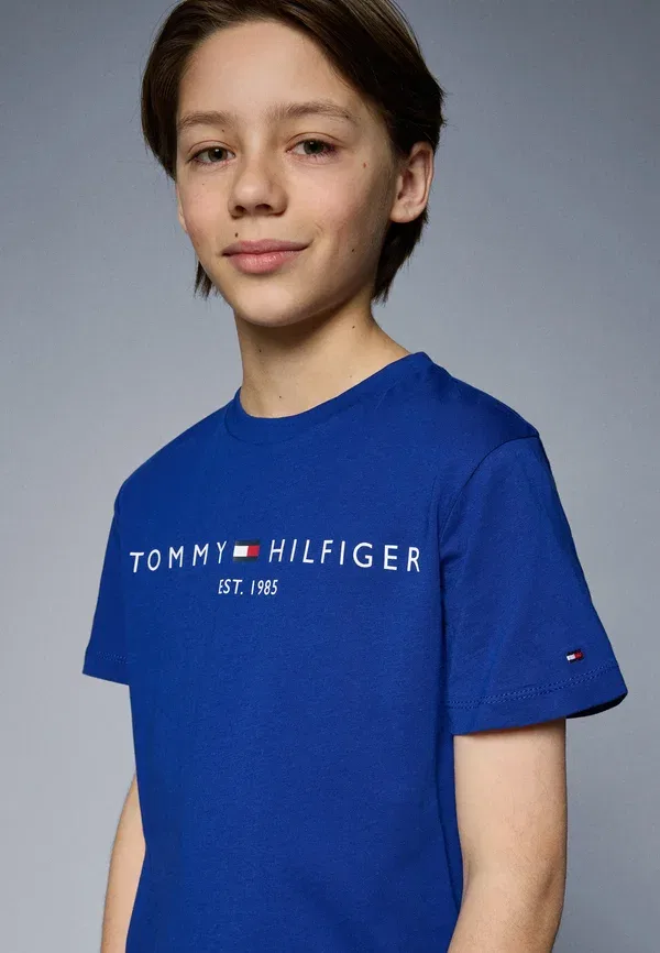 Футболка хлопковая Exclusive essential tee unisex Tommy Hilfiger, Wedge Blue, синий