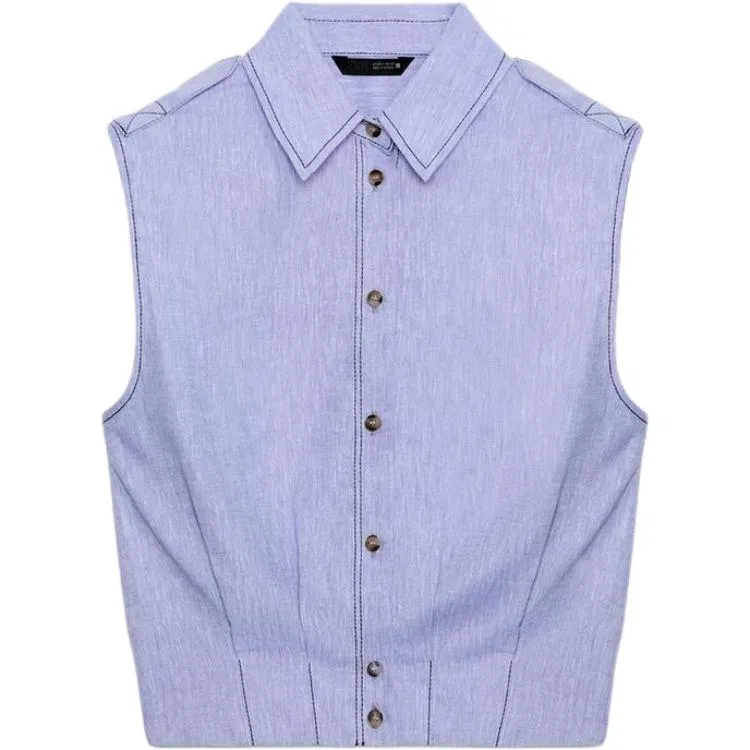 Женский топ без рукавов Light Blue, ZARA