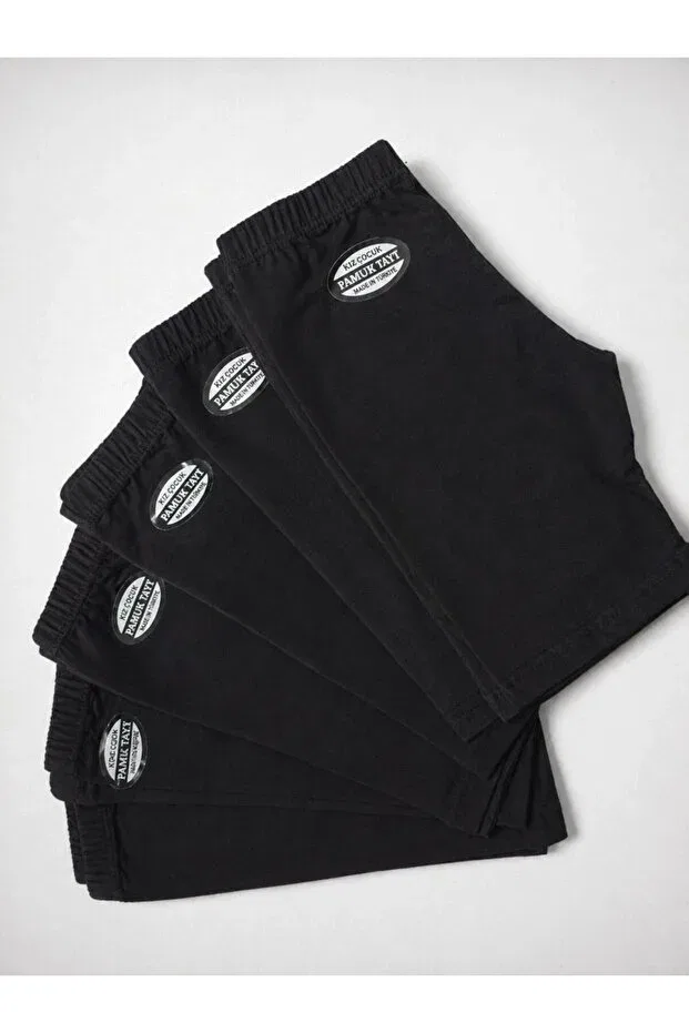 Детские леггинсы для девочек хлопковые 6 шт. Katmirra, 6 Pcs Black