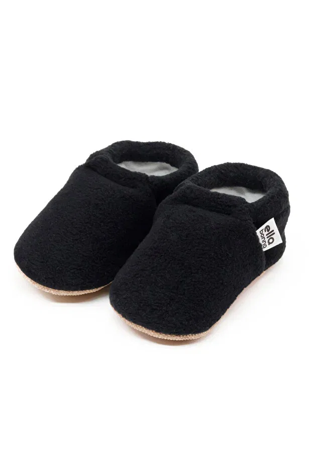 Детские тапочки из флиса с органическим хлопком Unisex Ella Bonna, Black