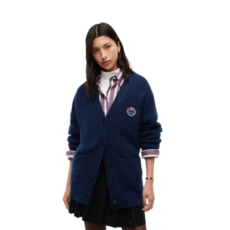 Женский джемпер с V-образным вырезом Navy Blue C1G Tommy Hilfiger, Navy Blue