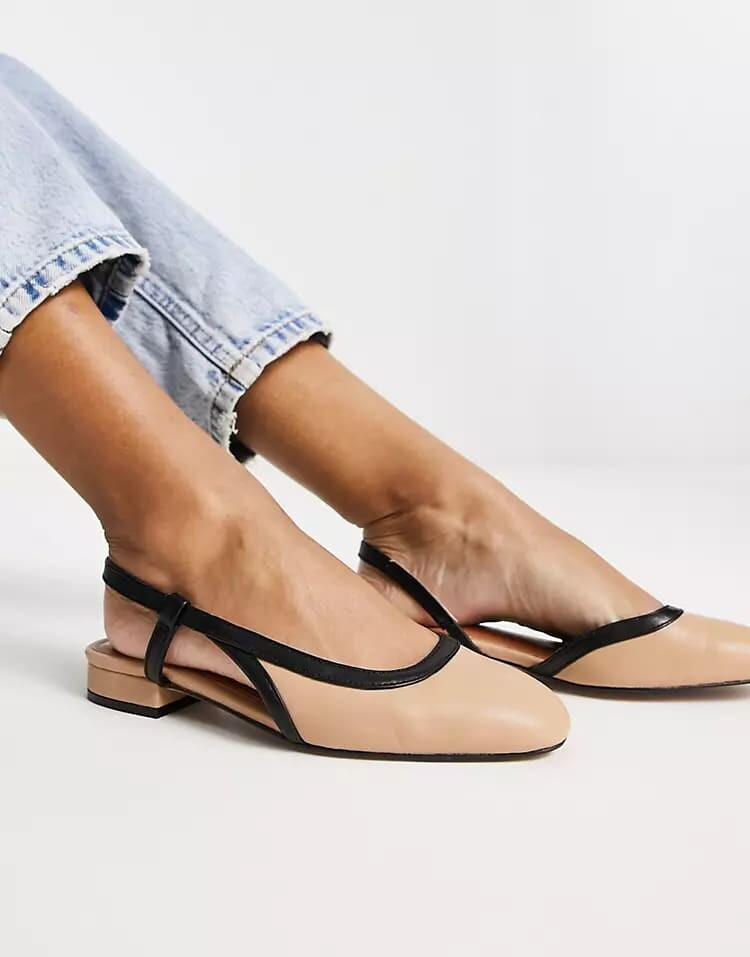 

Балетки с открытой пяткой ASOS DESIGN Latte, бежевый